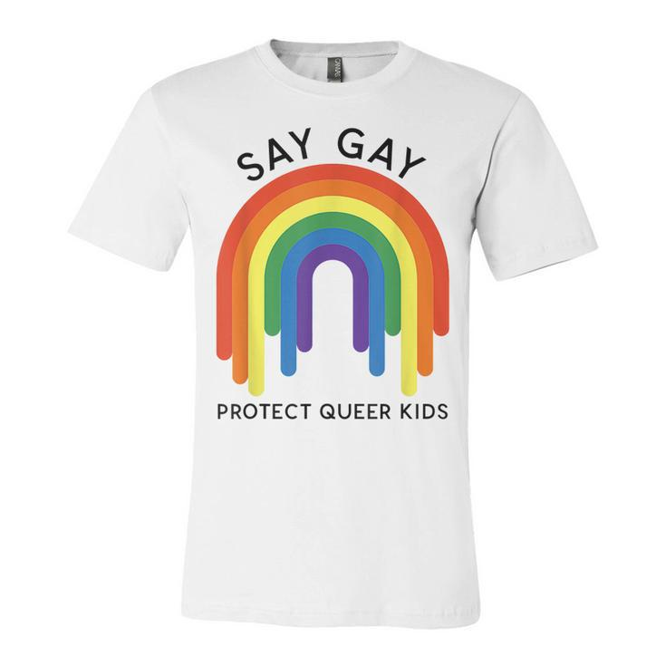Dont Say Gay  Protect Trans Kids  Unisex Jersey Short Sleeve Crewneck Tshirt