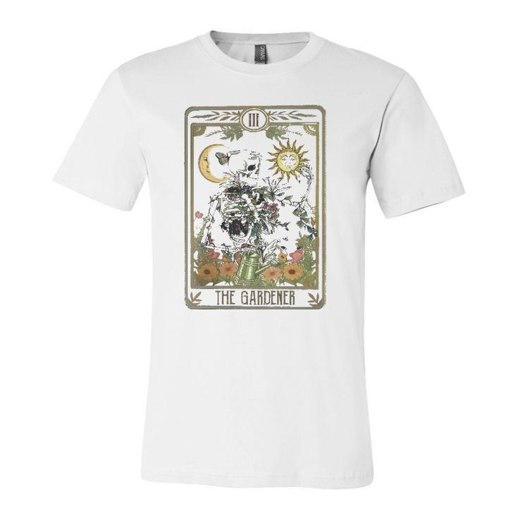 Floral Skeleton Gardening Tarot The Gardener Plant Lovers Jersey T-Shirt