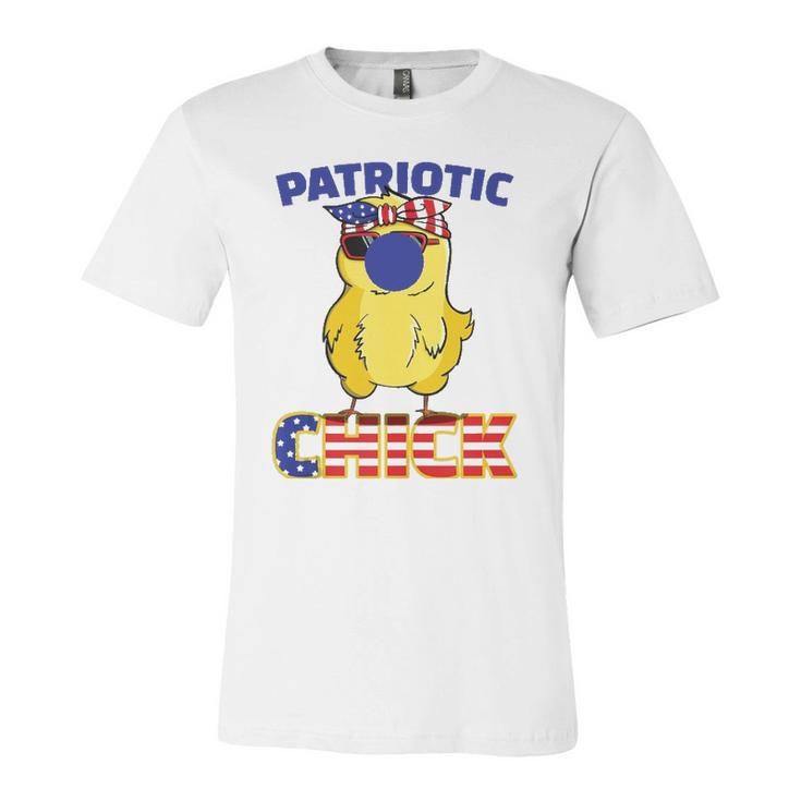 Fourth Of July 4Th Cute Patriotic Chick American Flag Jersey T-Shirt