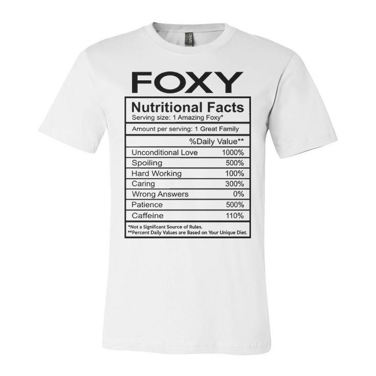 Foxy Grandma Gift   Foxy Nutritional Facts Unisex Jersey Short Sleeve Crewneck Tshirt