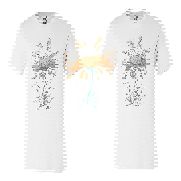 Frog On Flowers Nature Flower Leaves Petals Jersey T-Shirt