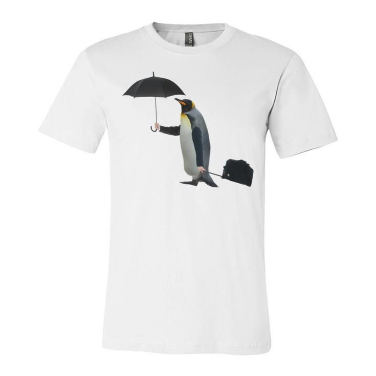 Funny Business Penguin Birds With Human Hands Unisex Jersey Short Sleeve Crewneck Tshirt