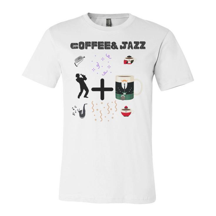 Funny Coolgiftcute Coffee Jazz Jazzmusiccoffeejazz Loverjazz Musicnashvillevintageguitar Unisex Jersey Short Sleeve Crewneck Tshirt