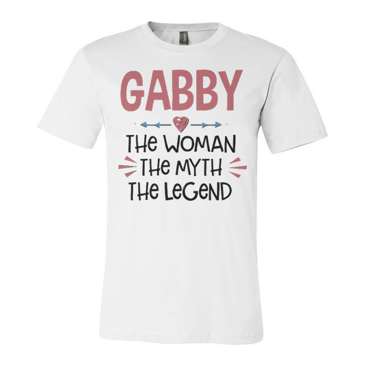 Gabby Grandma Gift   Gabby The Woman The Myth The Legend Unisex Jersey Short Sleeve Crewneck Tshirt