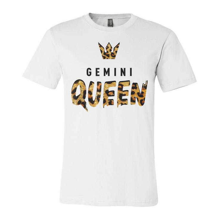 Gemini Queen Leopard  Cheetah Pattern Astrology Birthday  Unisex Jersey Short Sleeve Crewneck Tshirt