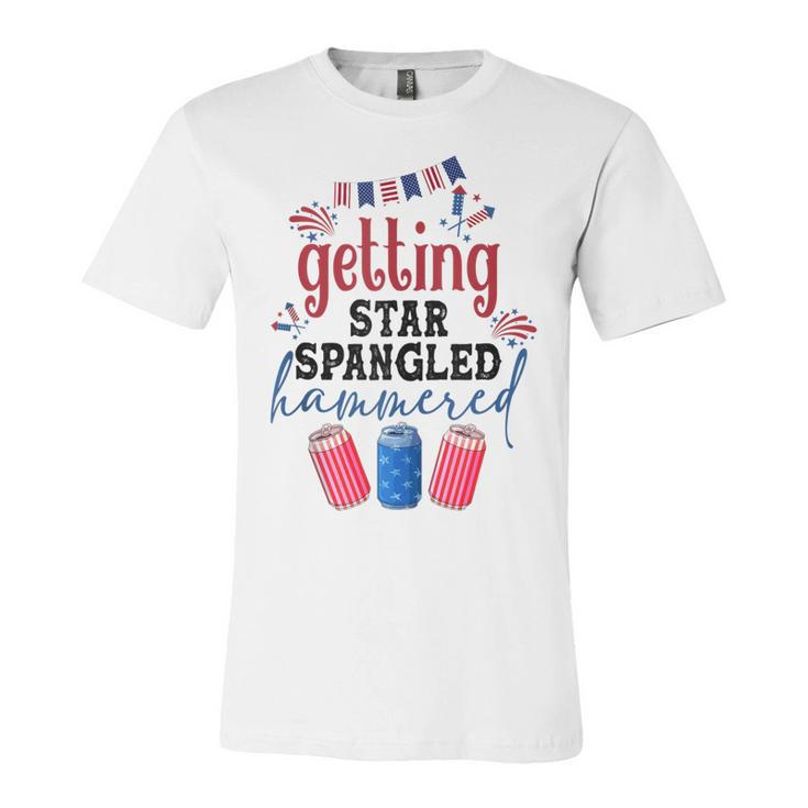 Getting Star Spangle Hammered America Western 4Th Of July  Unisex Jersey Short Sleeve Crewneck Tshirt