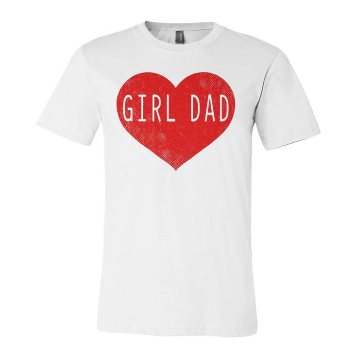 Girl Dad Heart Fathers Day Vintage Retro Unisex Jersey Short Sleeve Crewneck Tshirt