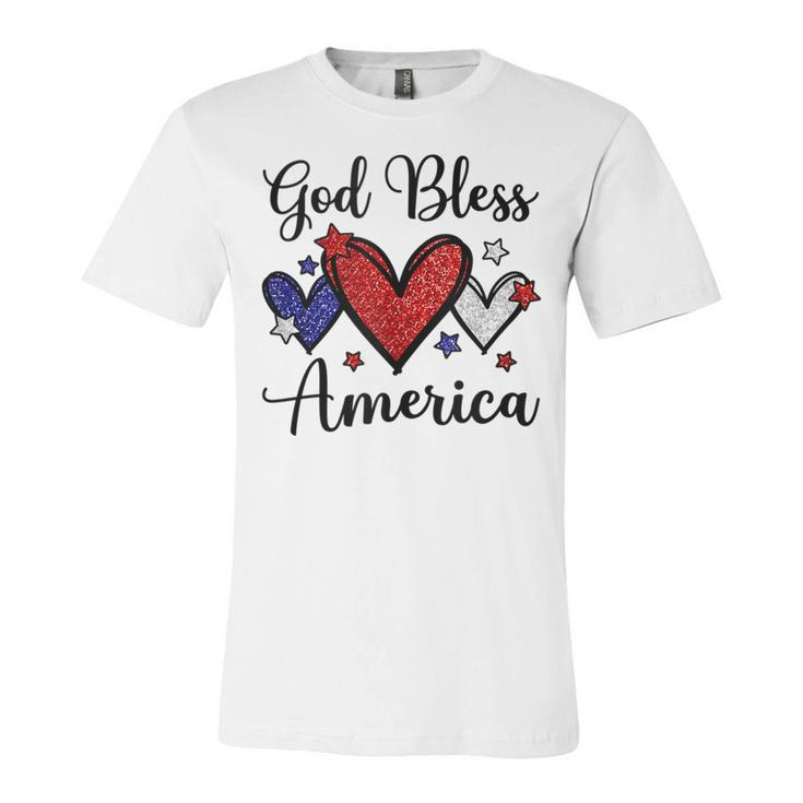 God Bless America Patriotic 4Th Of July Motif For Christians  Unisex Jersey Short Sleeve Crewneck Tshirt