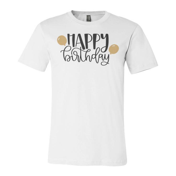 Happy Beautiful Birthday With Balloons Unisex Jersey Short Sleeve Crewneck Tshirt