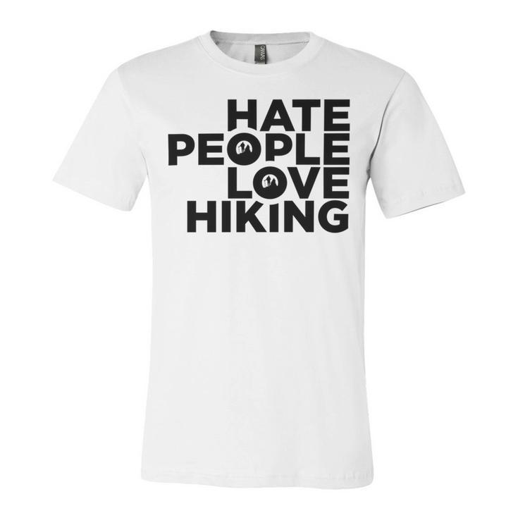 Hate People Love Hiking V2 Unisex Jersey Short Sleeve Crewneck Tshirt