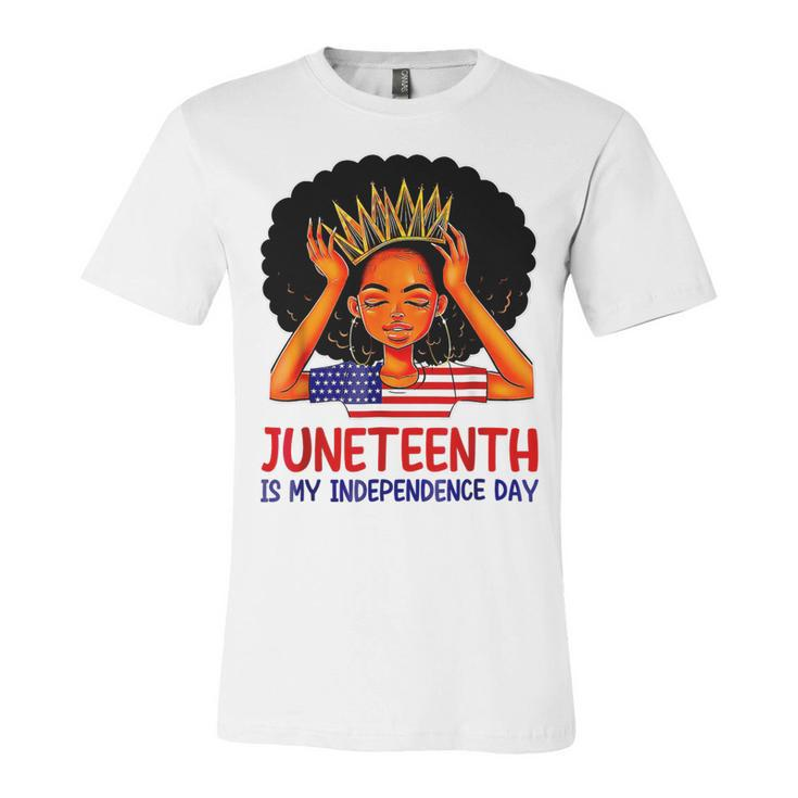 Is My Independence Day 4Th July Black Afro Flag Juneteenth T-Shirt Unisex Jersey Short Sleeve Crewneck Tshirt