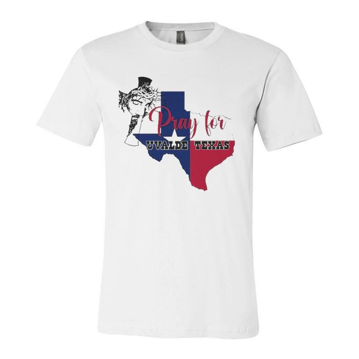 Jesus Pray For Uvalde Texas Protect Texas Not Gun Christian Cross Jersey T-Shirt