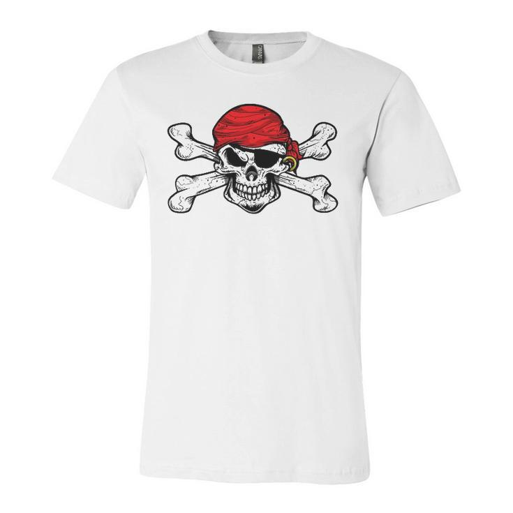 Jolly Roger Pirate Skull And Crossbones Flag Jersey T-Shirt