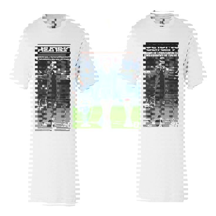 Jose Mourinho Manager Win All Three Major European Trophies Jersey T-Shirt
