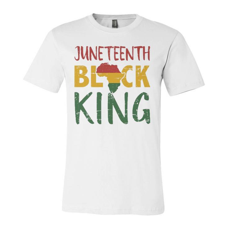 Juneteenth Black King In African Flag Colors For Afro Pride Jersey T-Shirt