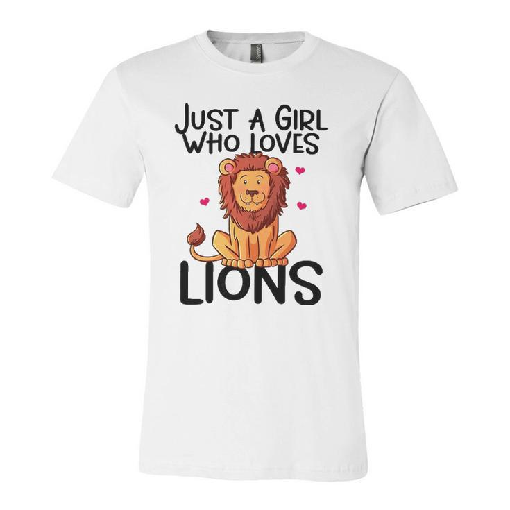 Just A Girl Who Loves Lions Cute Lion Animal Costume Lover Jersey T-Shirt