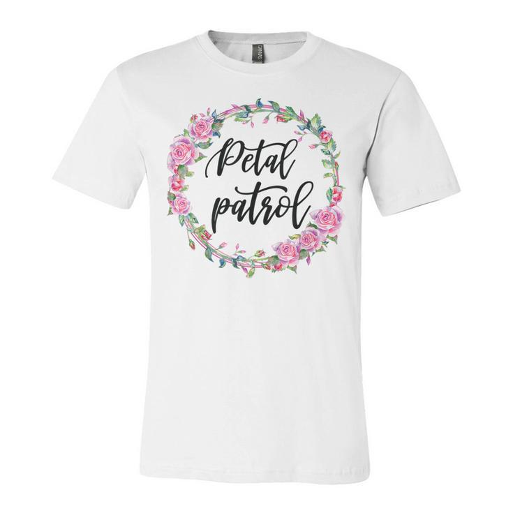 Kids Flower Girl Wedding Bridal Party Petal Patrol  Unisex Jersey Short Sleeve Crewneck Tshirt