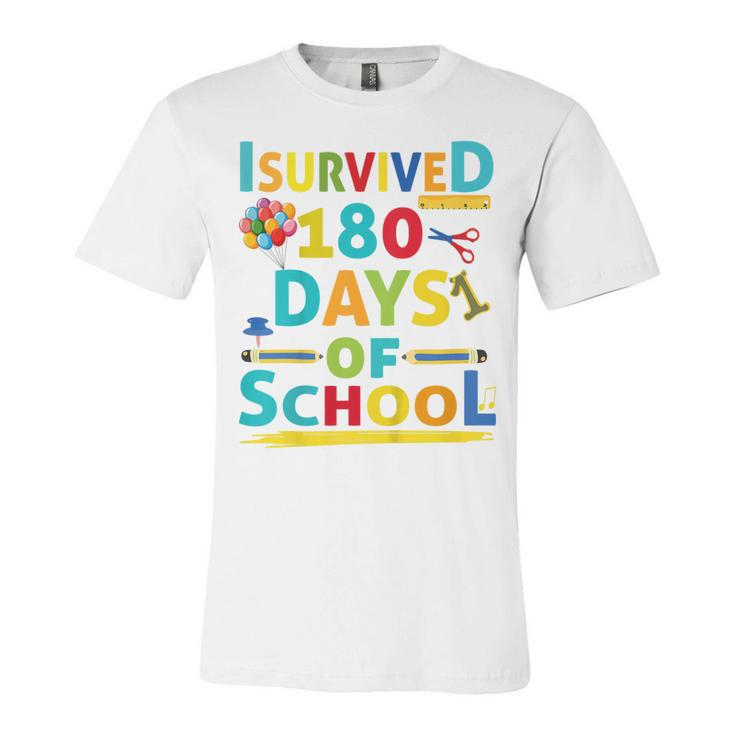 Kids I Survived 180 Days Of School 2022 Class Activity Teacher  Unisex Jersey Short Sleeve Crewneck Tshirt