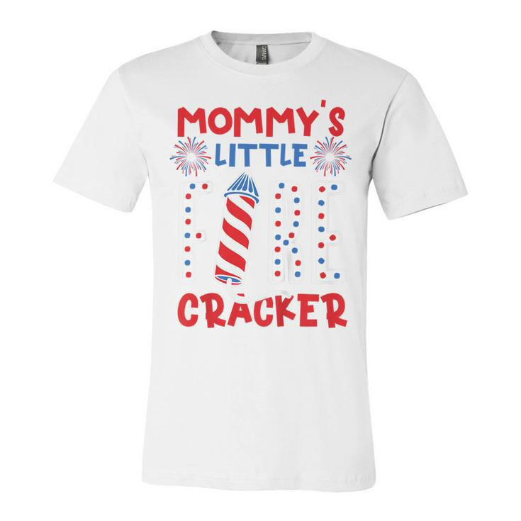 Kids Mommys Little Firecracker Independence Day Firework Toddler  Unisex Jersey Short Sleeve Crewneck Tshirt