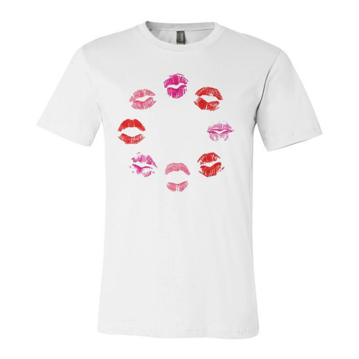 Kiss Lipstick Print Lip Makeup Cute And Trendy Jersey T-Shirt