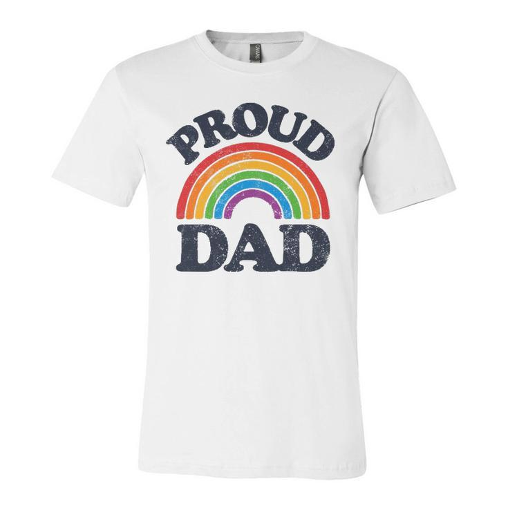 Lgbtq Proud Dad Gay Pride Lgbt Ally Rainbow Fathers Day Jersey T-Shirt