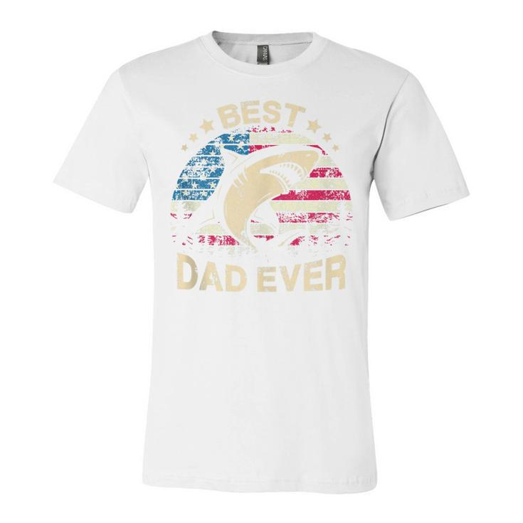 Mens Daddy Shark T  Best Dad Papa Ever 4Th Of July Father  Unisex Jersey Short Sleeve Crewneck Tshirt