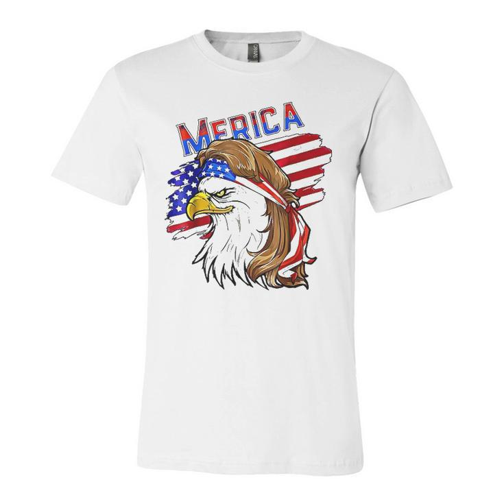 Merica Eagle American Flag Mullet Hair Redneck Hillbilly Unisex Jersey Short Sleeve Crewneck Tshirt