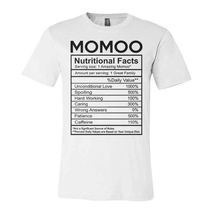 Momoo Grandma Gift   Momoo Nutritional Facts Unisex Jersey Short Sleeve Crewneck Tshirt
