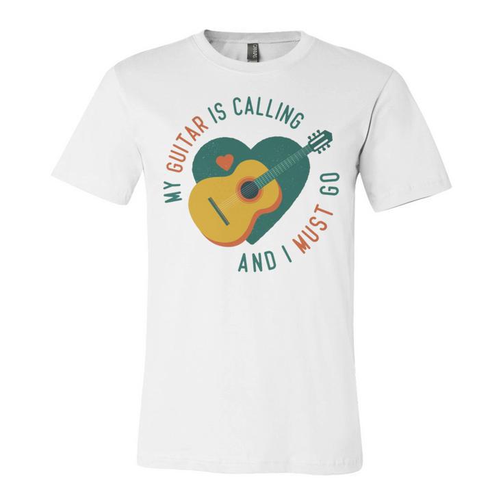 My Guitar Is Calling I Must Go  526 Trending Shirt Unisex Jersey Short Sleeve Crewneck Tshirt