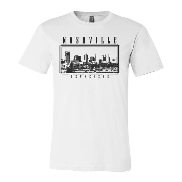 Nashville Tennessee Vintage Skyline Country Music City Jersey T-Shirt
