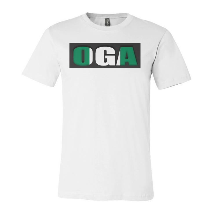 Oga Nigeria Slogan Nigerian Naija Nigeria Flag Unisex Jersey Short Sleeve Crewneck Tshirt