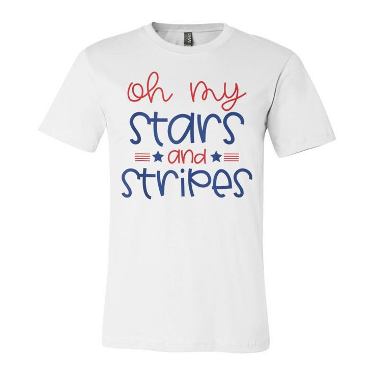 Oh My Stars And Stripes Fourth Of July  For Women Kids  V2 Unisex Jersey Short Sleeve Crewneck Tshirt