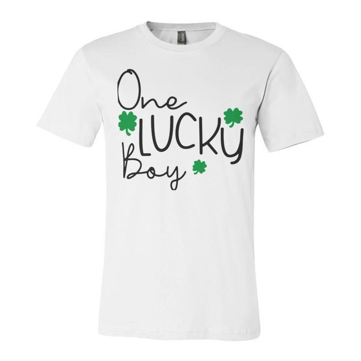One Lucky Boy Funny St Patrick Day Unisex Jersey Short Sleeve Crewneck Tshirt