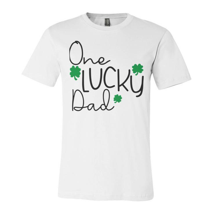 One Lucky Dad Funny St Patrick Day Unisex Jersey Short Sleeve Crewneck Tshirt