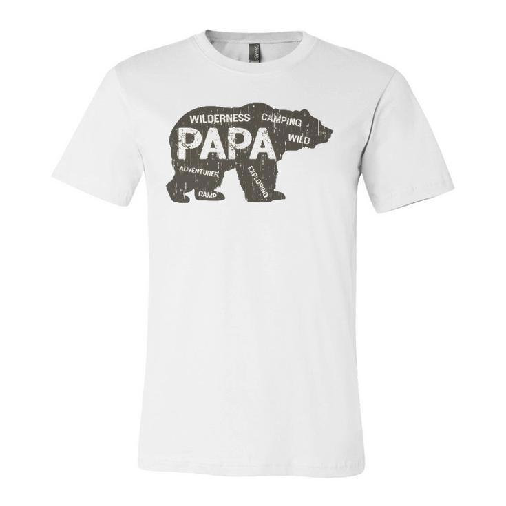 Papa Camping Bear Top Camper Grandpa For Jersey T-Shirt