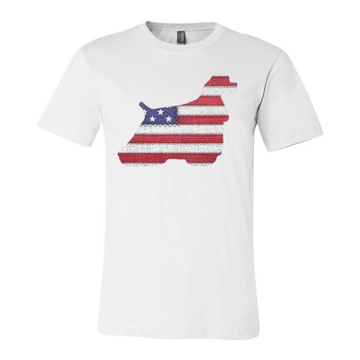 Patriotic American Cocker Spaniel Love Flag Vintage Jersey T-Shirt