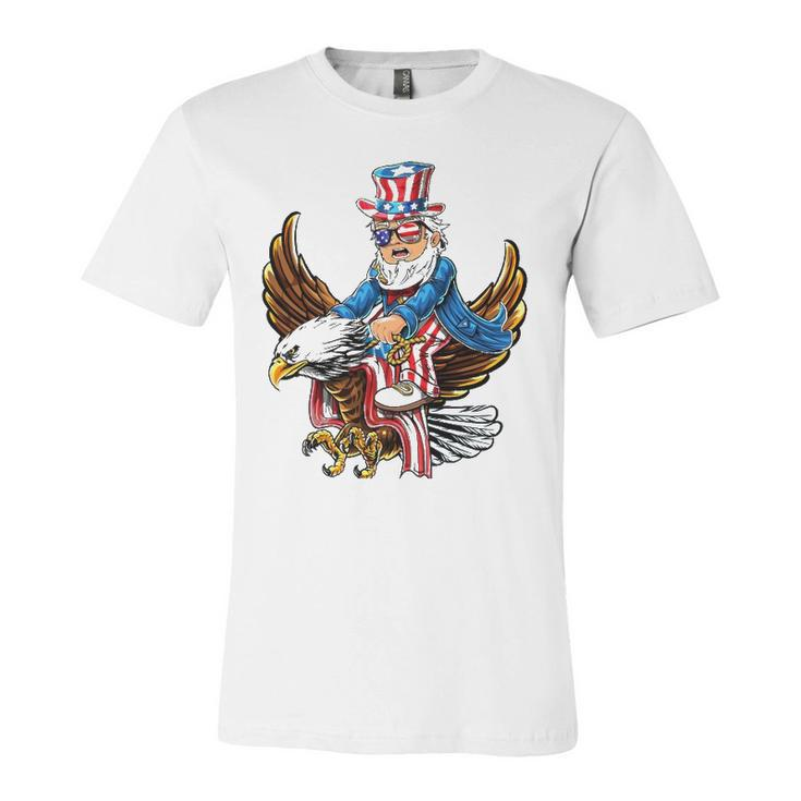 Patriotic Uncle Sam Bald Eagle 4Th Of July American Flag Boy Jersey T-Shirt