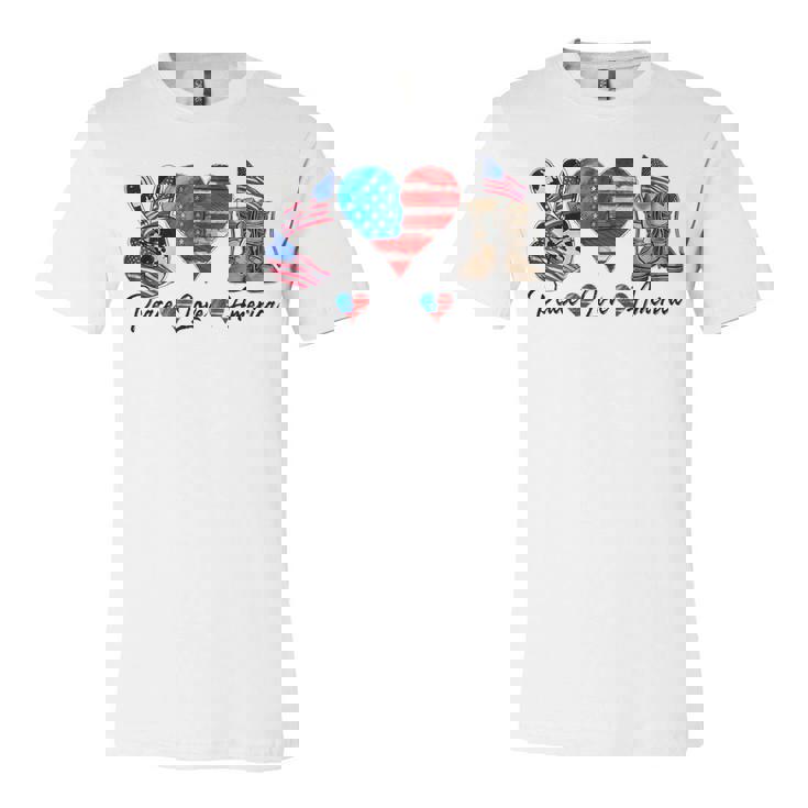 Peace Love America Vintage 4Th Of July Western America Flag  Unisex Jersey Short Sleeve Crewneck Tshirt