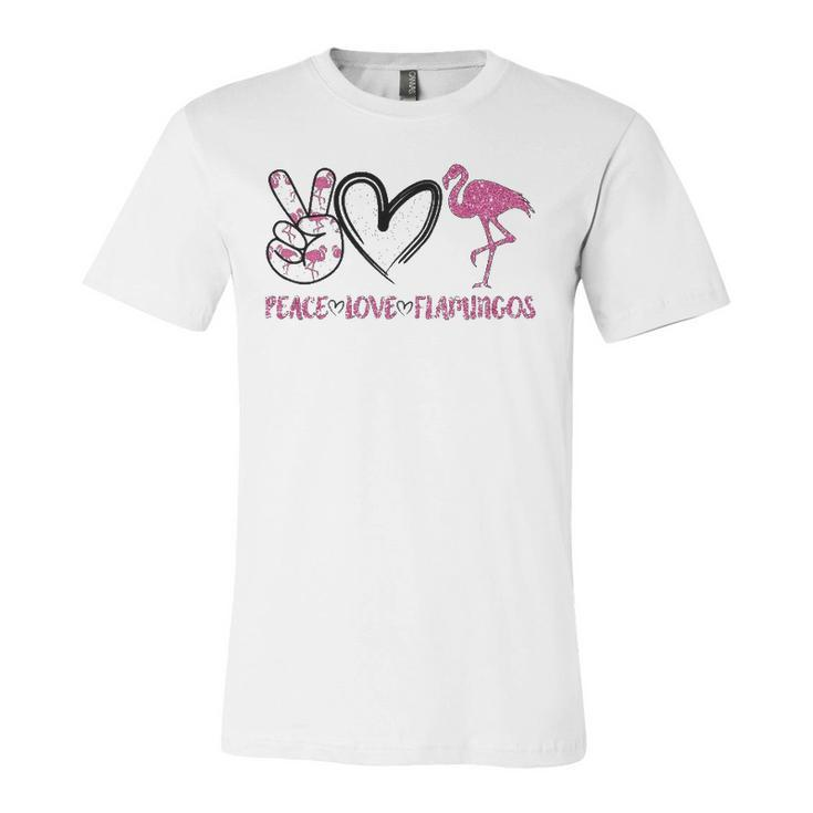 Peace Love Flamingos Flamingo Lover Jersey T-Shirt