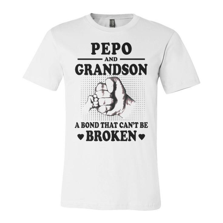 Pepo Grandpa Gift   Pepo And Grandson A Bond That Cant Be Broken Unisex Jersey Short Sleeve Crewneck Tshirt