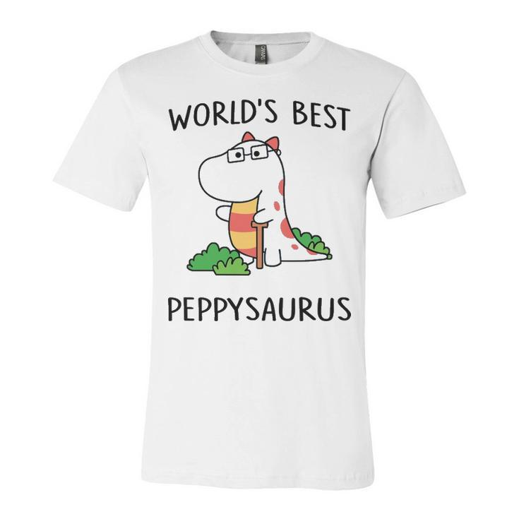 Peppy Grandpa Gift   Worlds Best Peppysaurus Unisex Jersey Short Sleeve Crewneck Tshirt