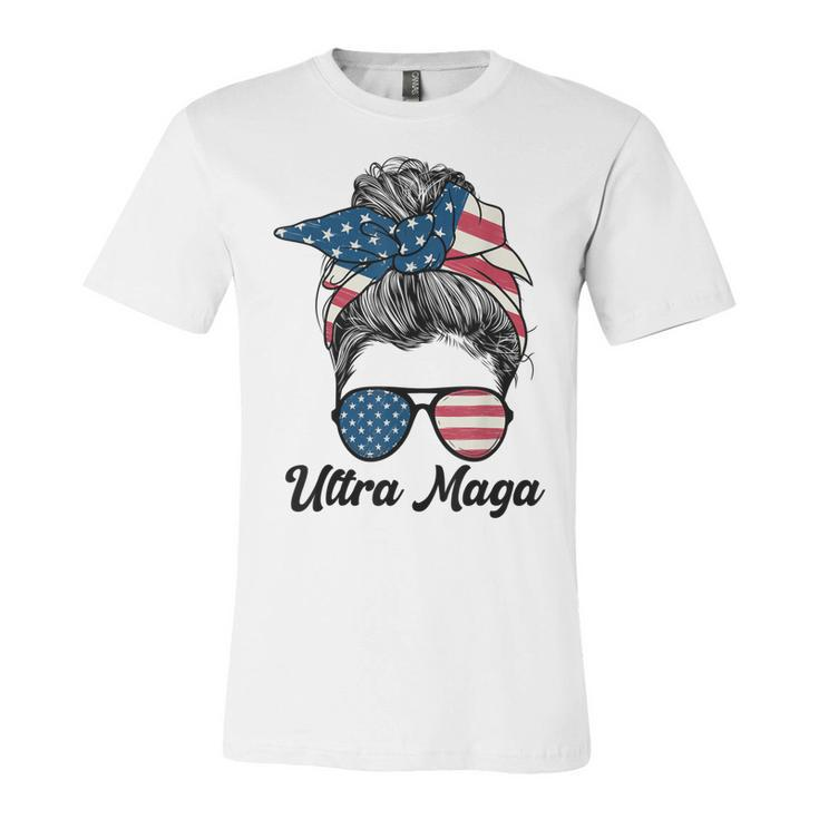 Pro Trump Ultra Mega Messy Bun  Unisex Jersey Short Sleeve Crewneck Tshirt