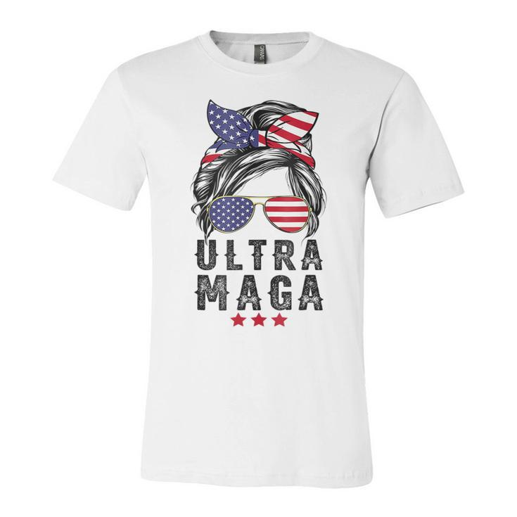 Pro Trump Ultra Mega Messy Bun  V2 Unisex Jersey Short Sleeve Crewneck Tshirt