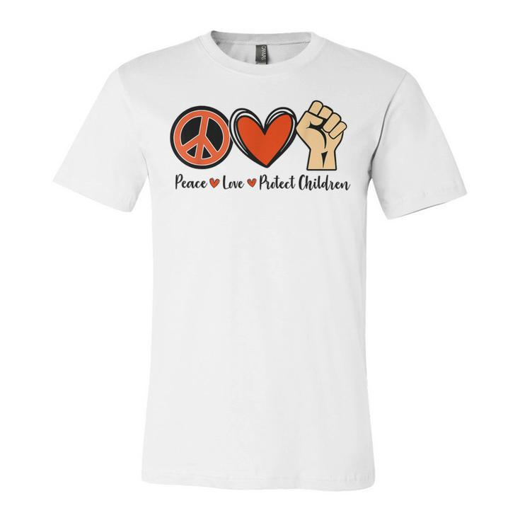 Protect Our Kids End Guns Violence Wear Orange Peace Sign Jersey T-Shirt