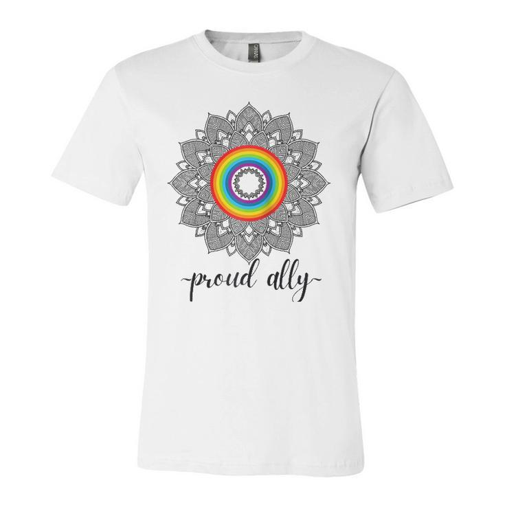 Proud Ally Lgbtqia Gay Pride Month Celebration Raglan Baseball Tee Jersey T-Shirt