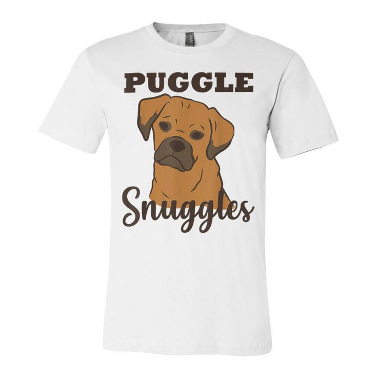 Puggle Dog Snuggles Funny Cute Pug Beagle Mom Dad Unisex Jersey Short Sleeve Crewneck Tshirt