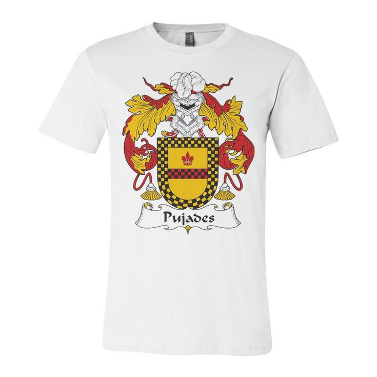 Pujades Coat Of Arms   Family Crest Shirt Essential T Shirt Unisex Jersey Short Sleeve Crewneck Tshirt