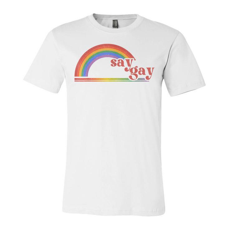 Rainbow Say Gay Protect Queer Kids Pride Month Lgbt  Unisex Jersey Short Sleeve Crewneck Tshirt