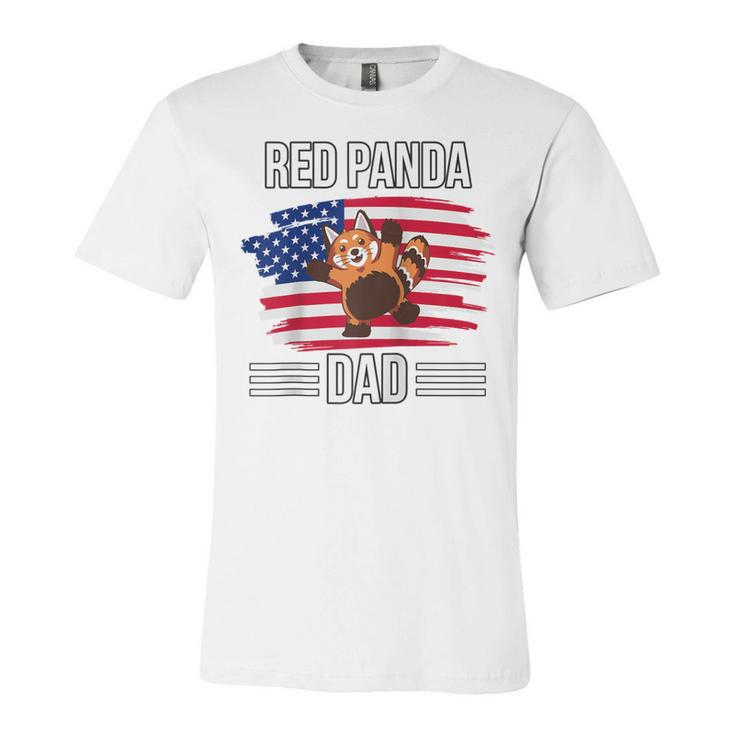 Red Panda Us Flag 4Th Of July Fathers Day Red Panda Dad  Unisex Jersey Short Sleeve Crewneck Tshirt