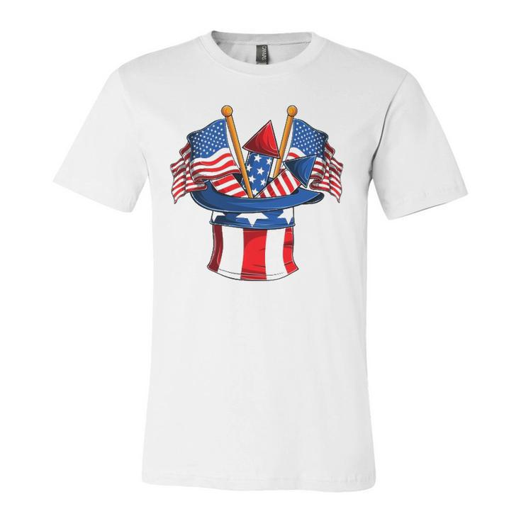 Retro 4Th Of July Hat Patriotic American Flag Vintage Jersey T-Shirt